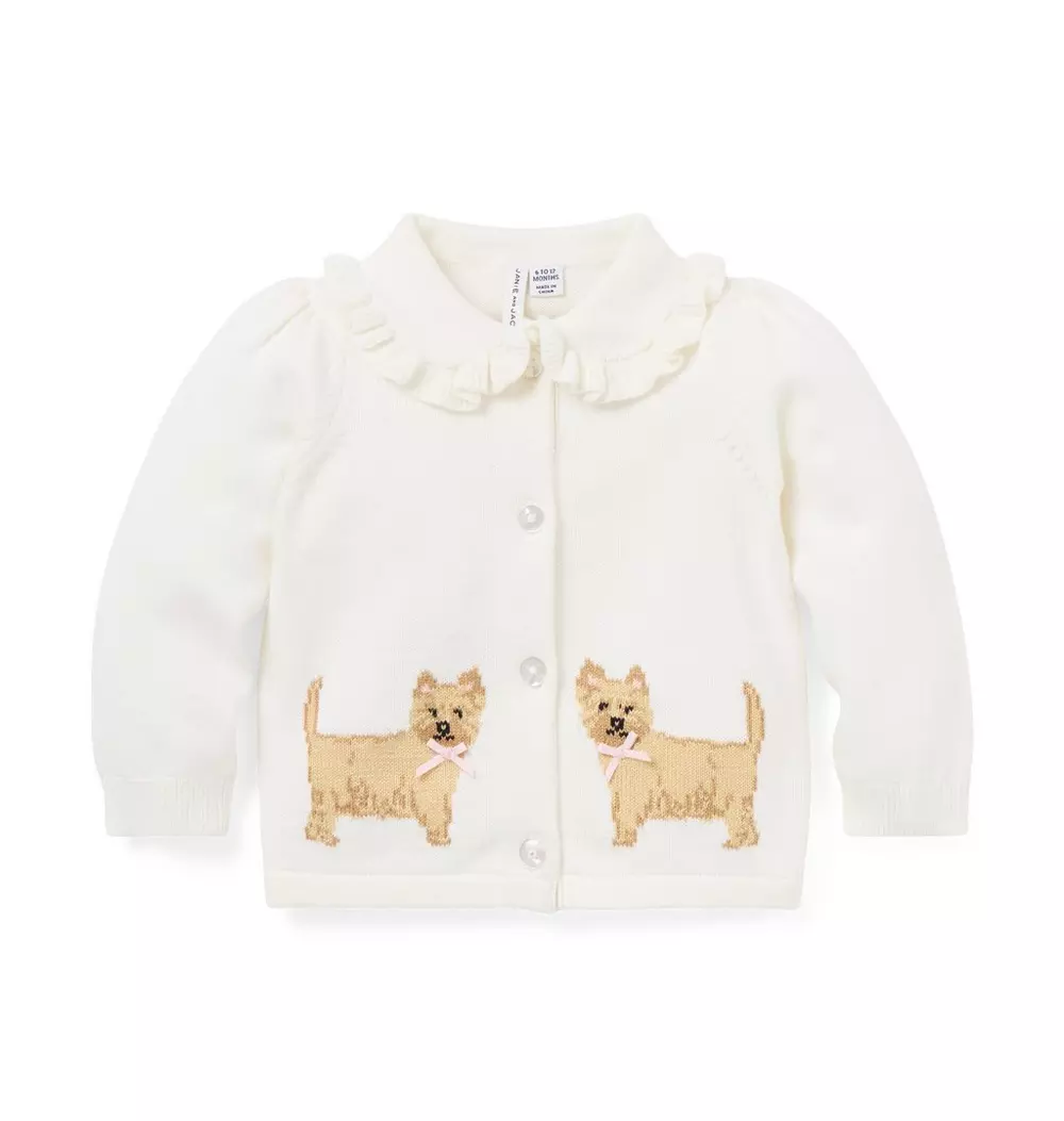 Baby Dog Ruffle Collar Cardigan