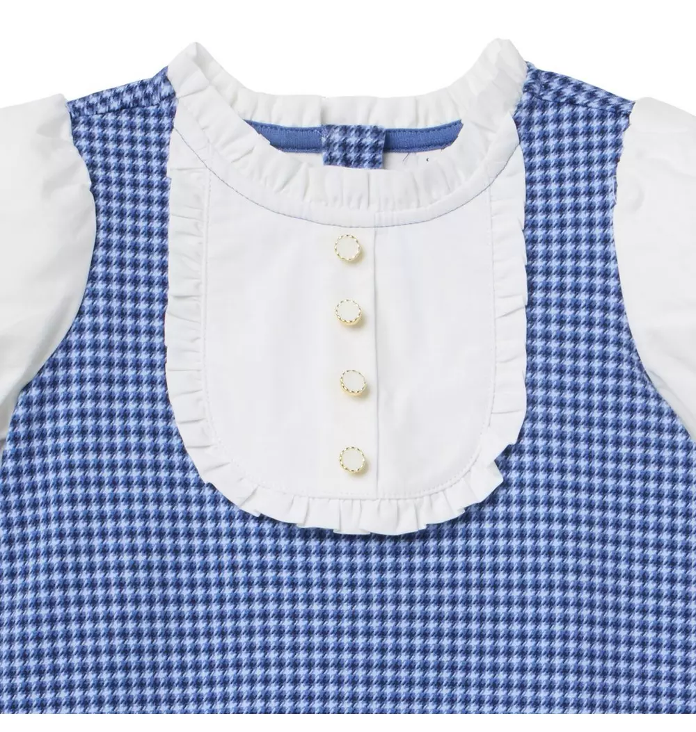 Houndstooth Puff Sleeve Dress