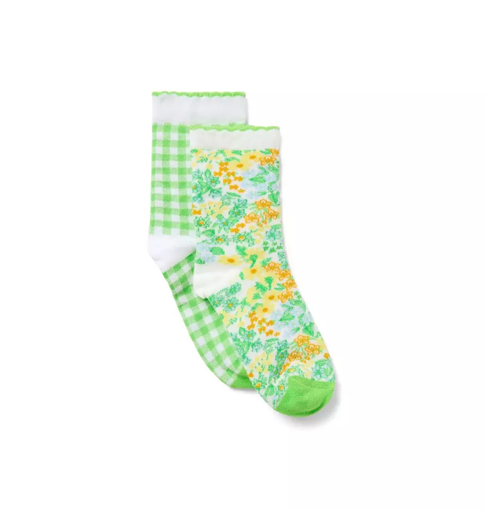 Floral And Gingham Sock 2-Pack