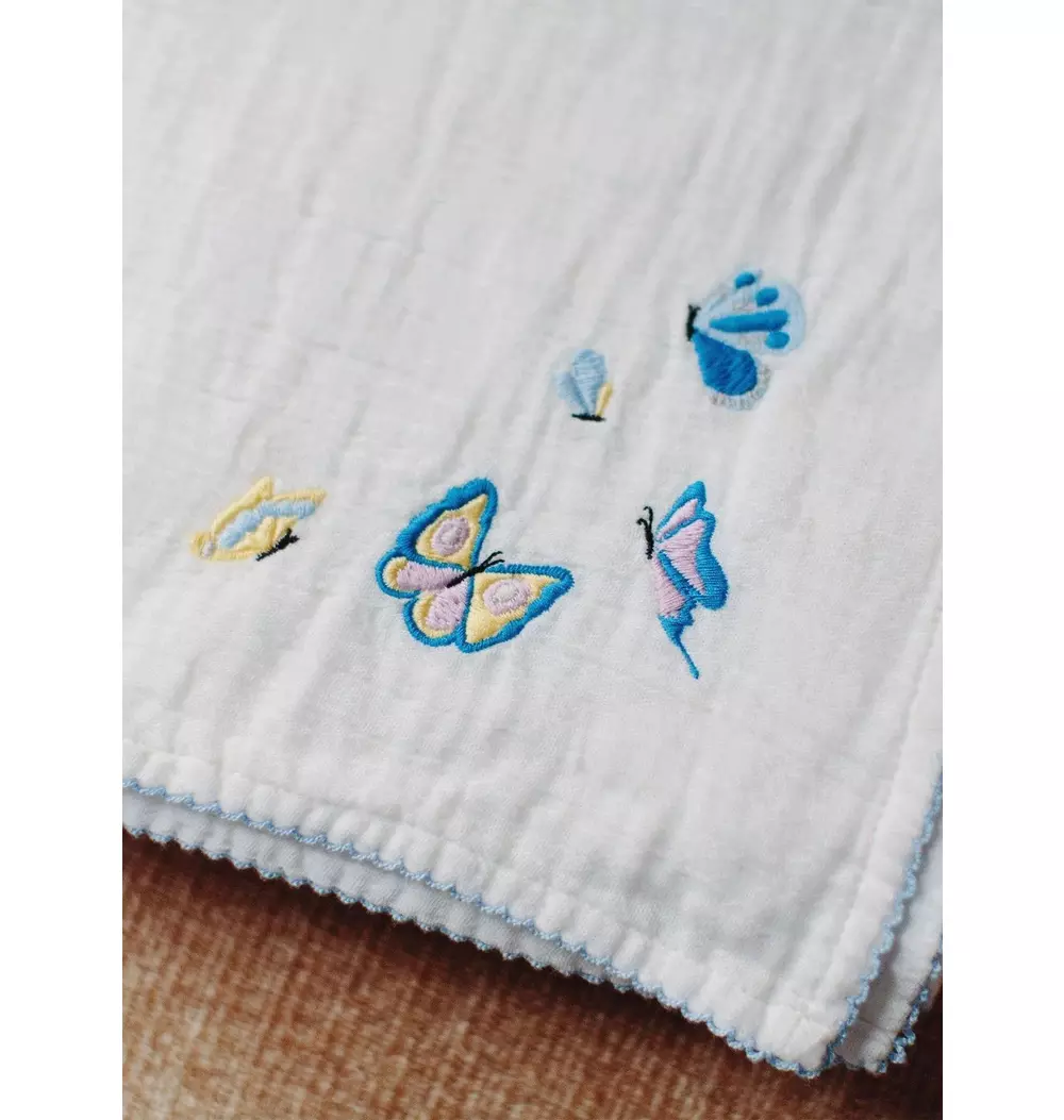 Butterfly Embroidered Shawl Blanket