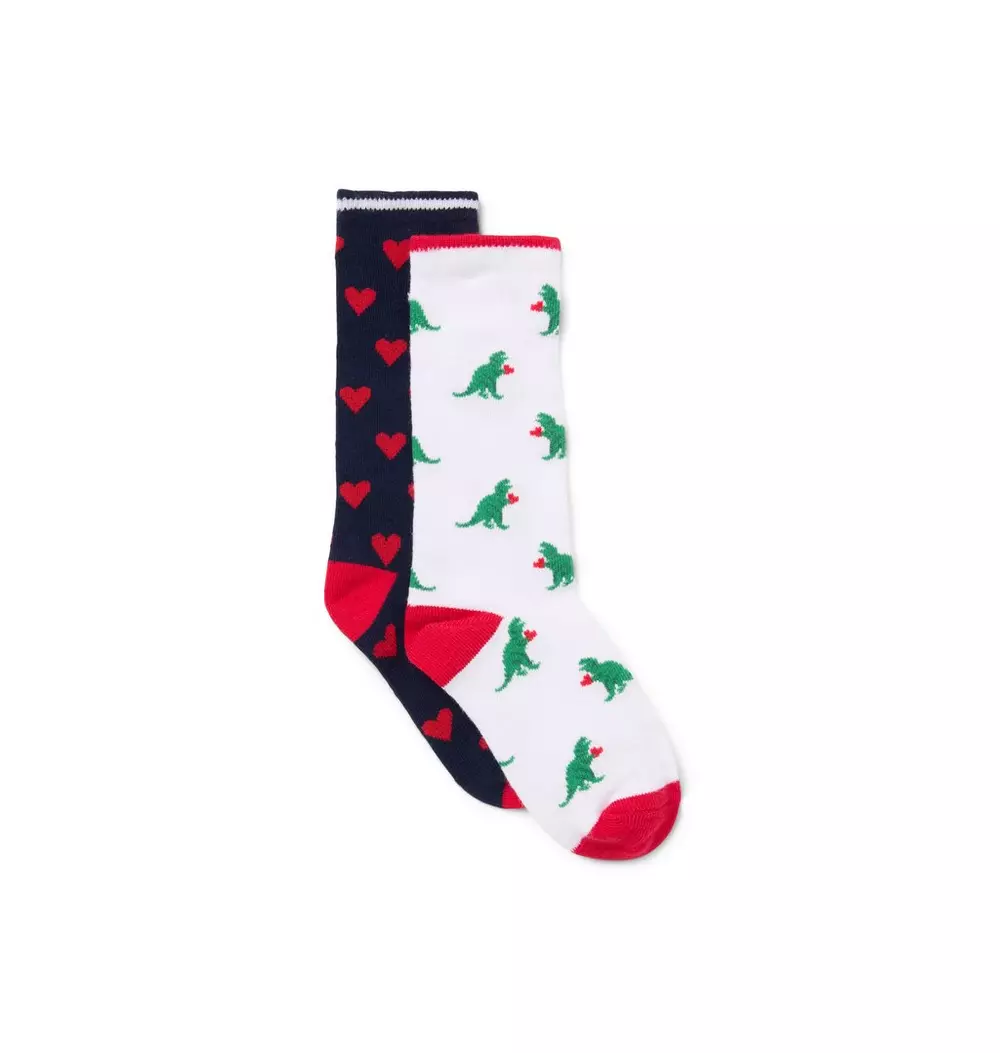 Dinosaur And Heart Sock 2-Pack