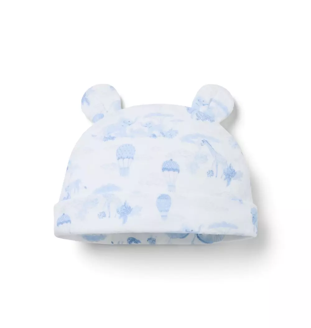Baby Animal Friends Toile Bear Ear Beanie