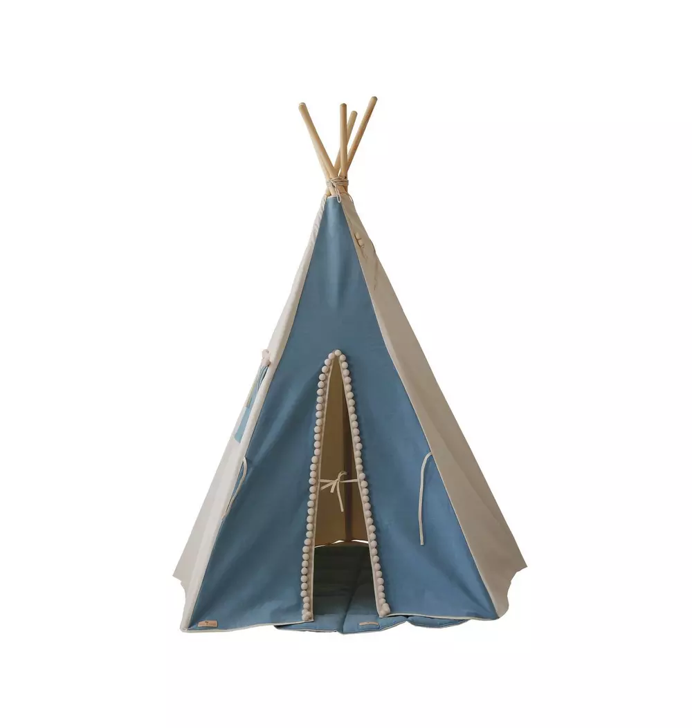 “Jeans” Teepee Tent with Pompoms