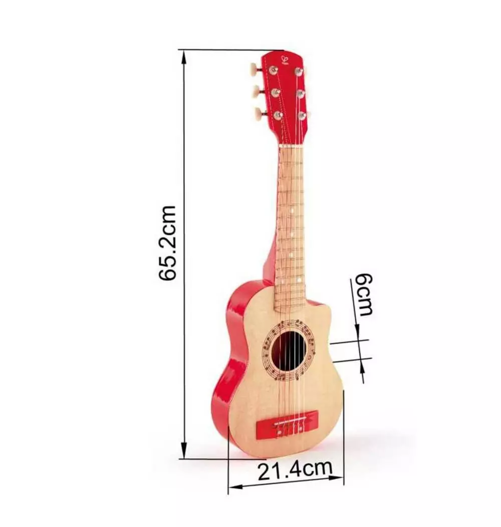 Wooden Instrument: First Musical Guitar - Red Flame
