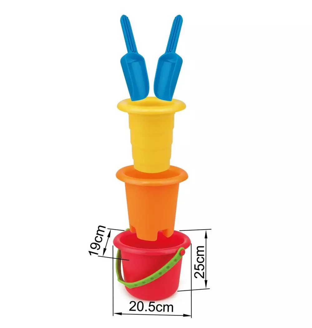 5-In-1 Beach Set - Buckets & Shovels