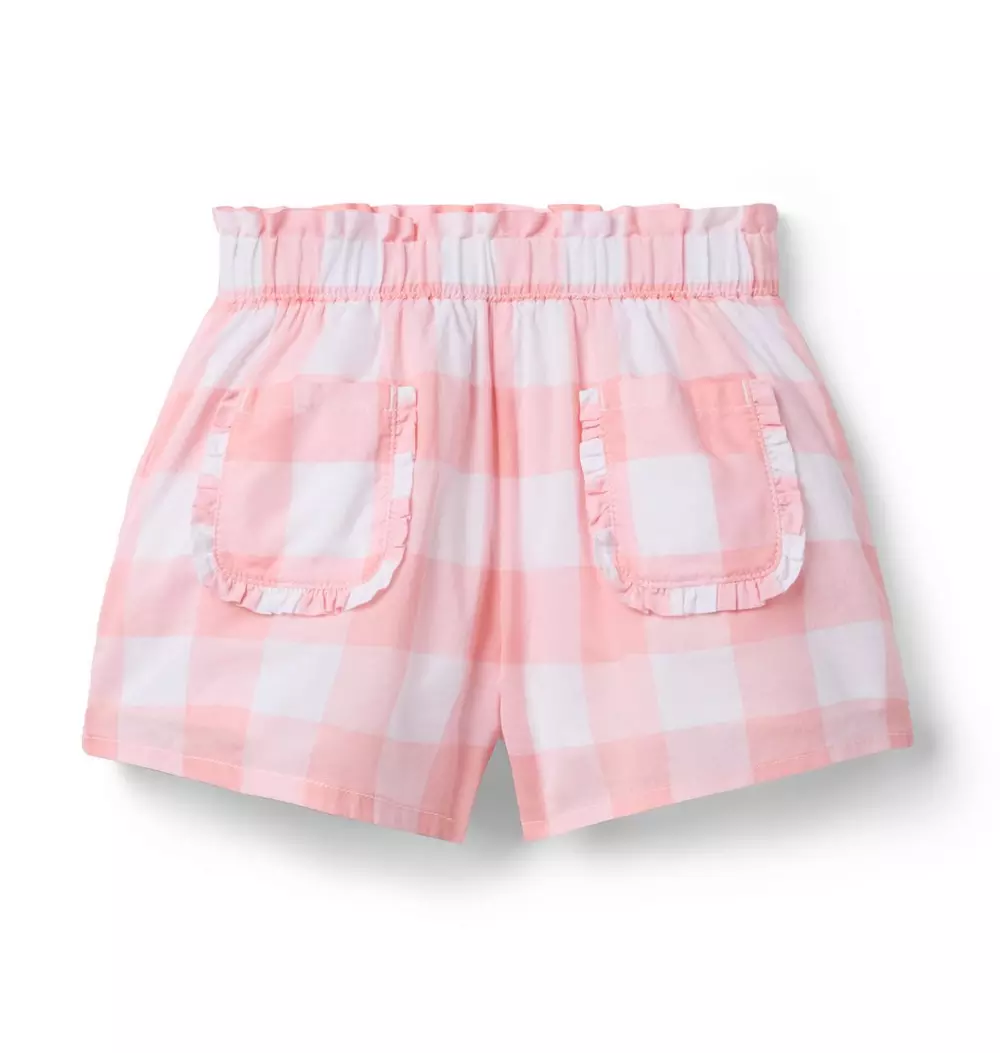 Gingham Ruffle Pocket Short