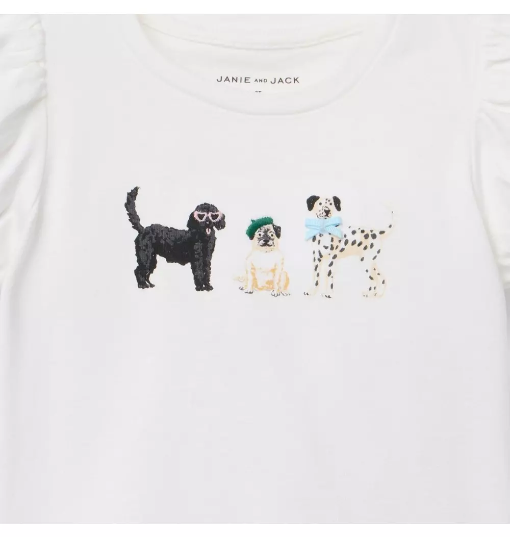 Dog Friends Puff Sleeve Tee