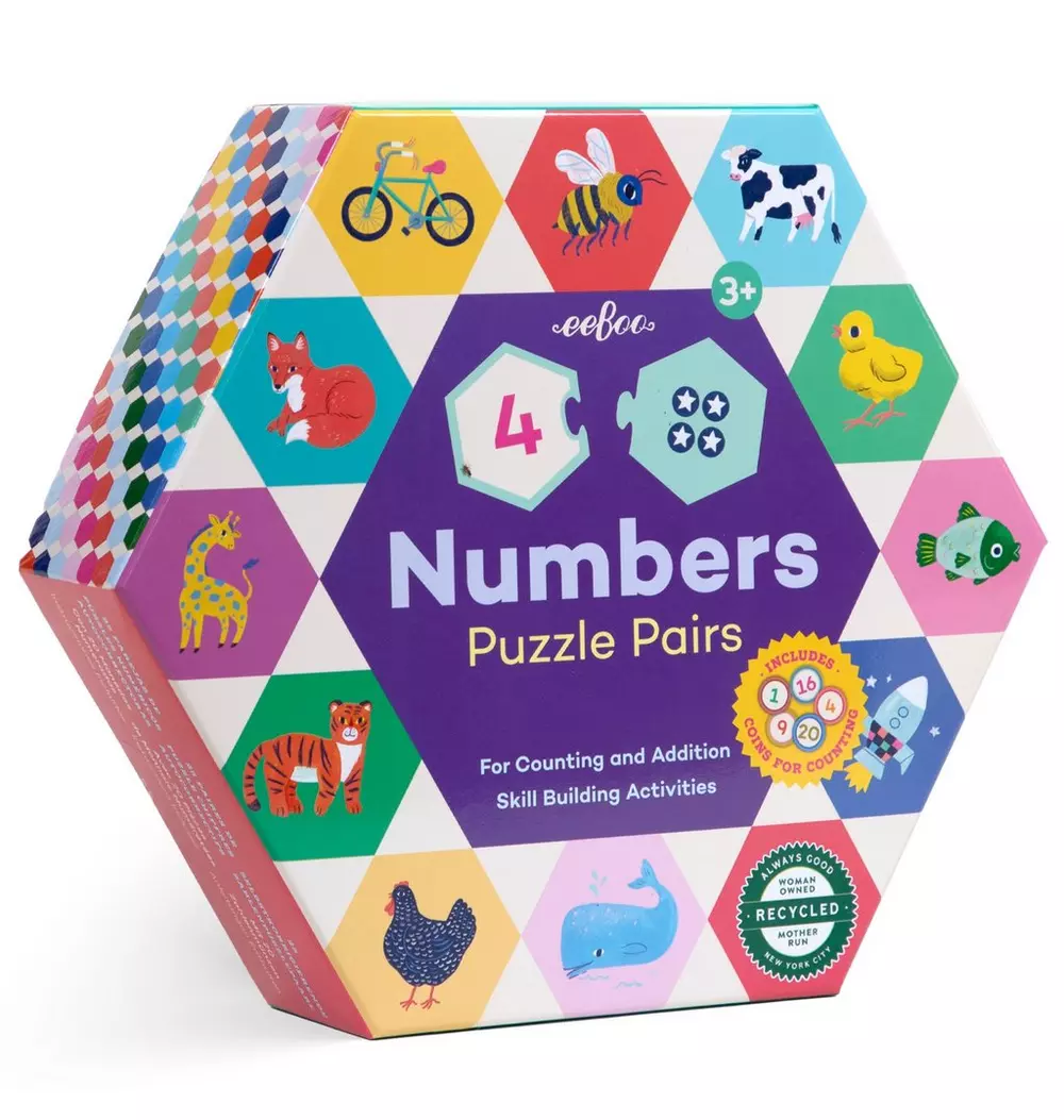Hexagon Puzzle Pairs: Numbers
