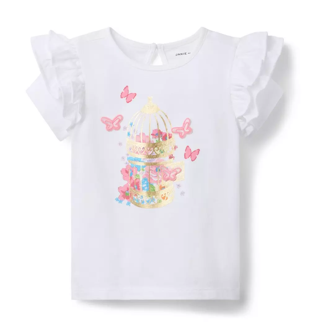 Butterfly Ruffle Sleeve Tee