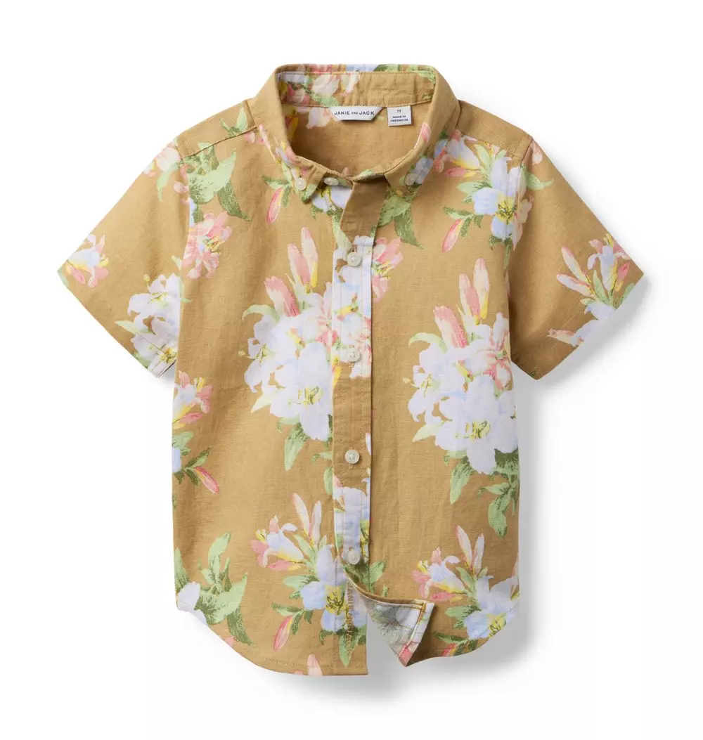 Floral Linen-Cotton Shirt