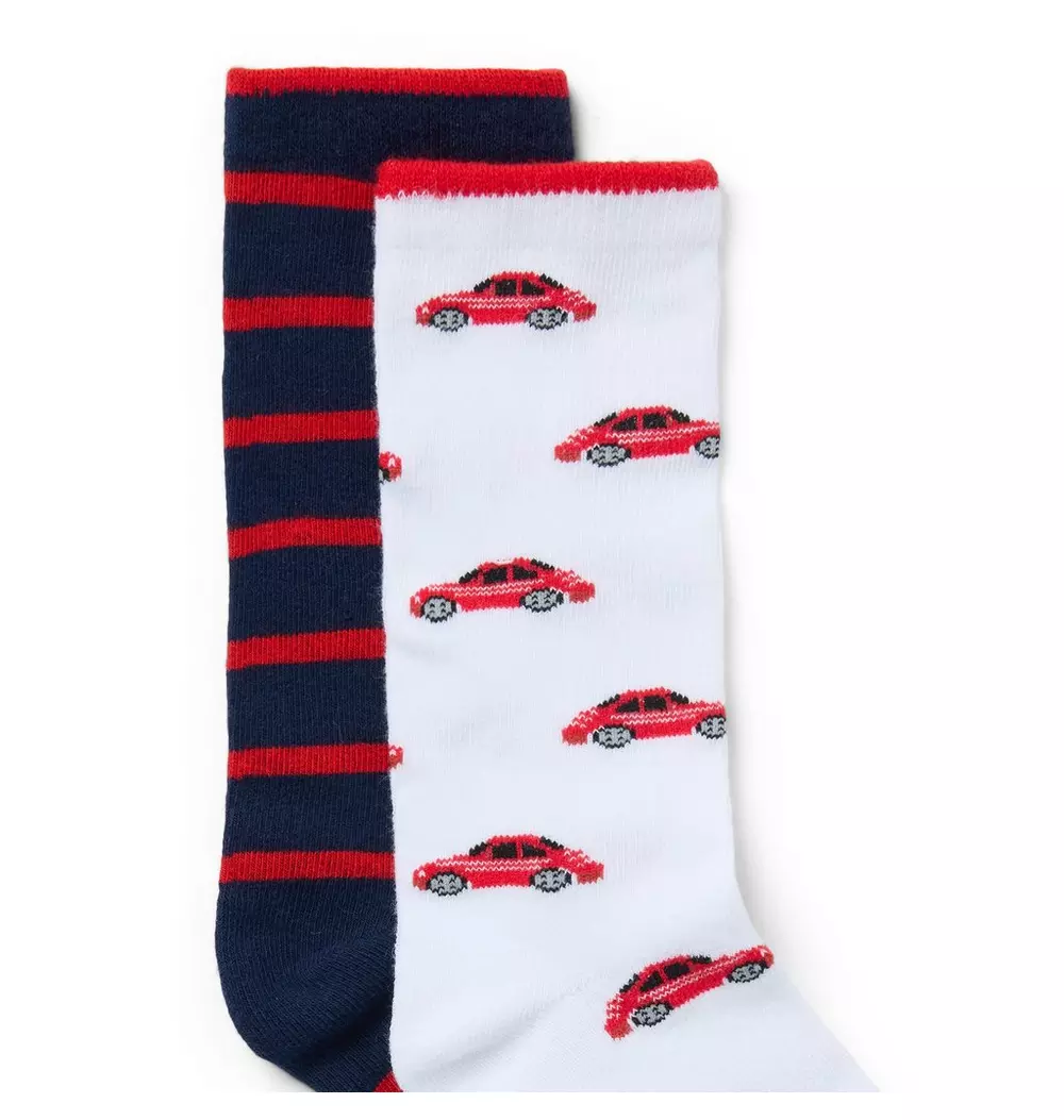 Race Car And Stripe Sock 2-Pack