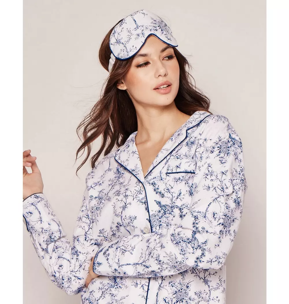 Adult's Twill Sleep Mask in Blue Timeless Toile