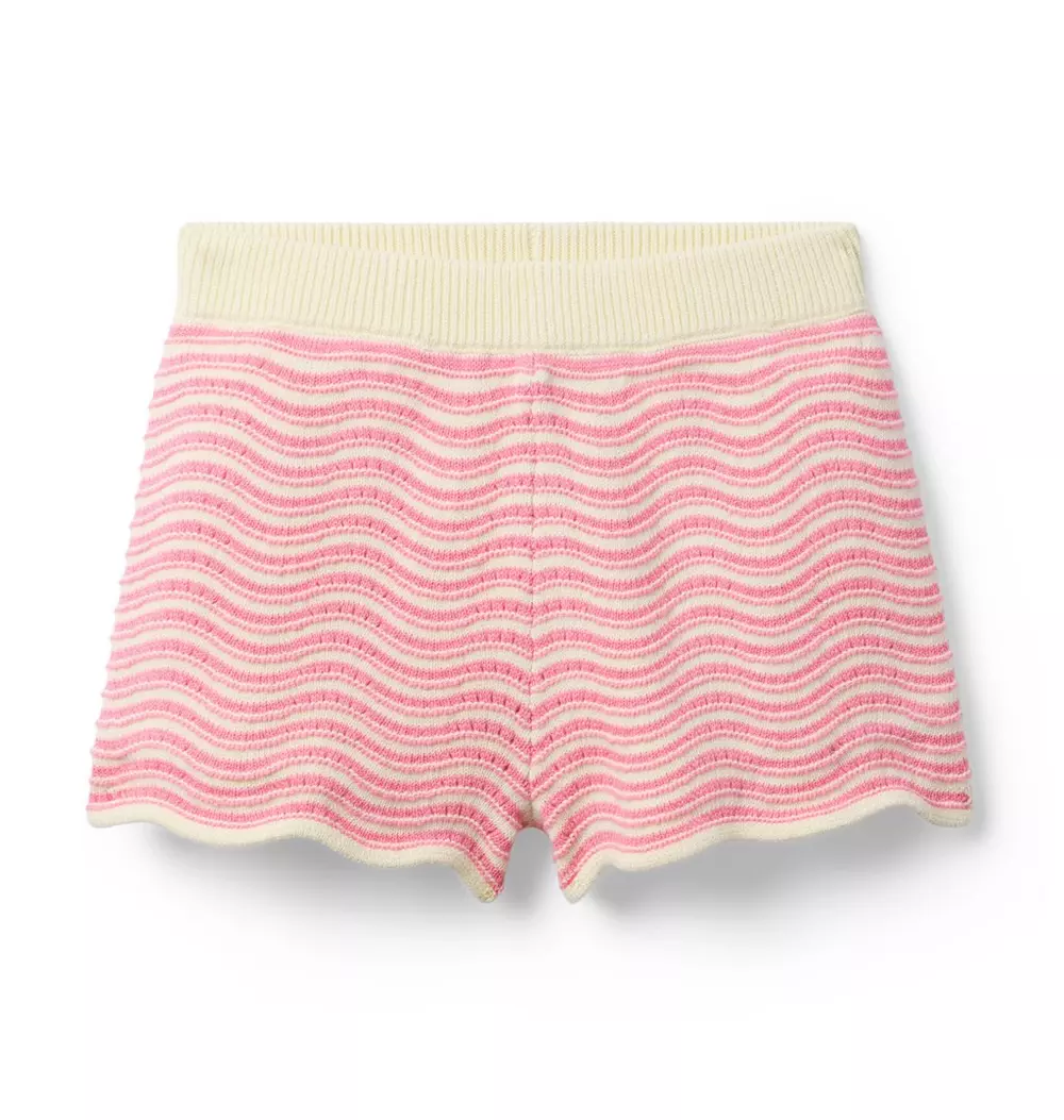 Wavy Striped Sweater Short