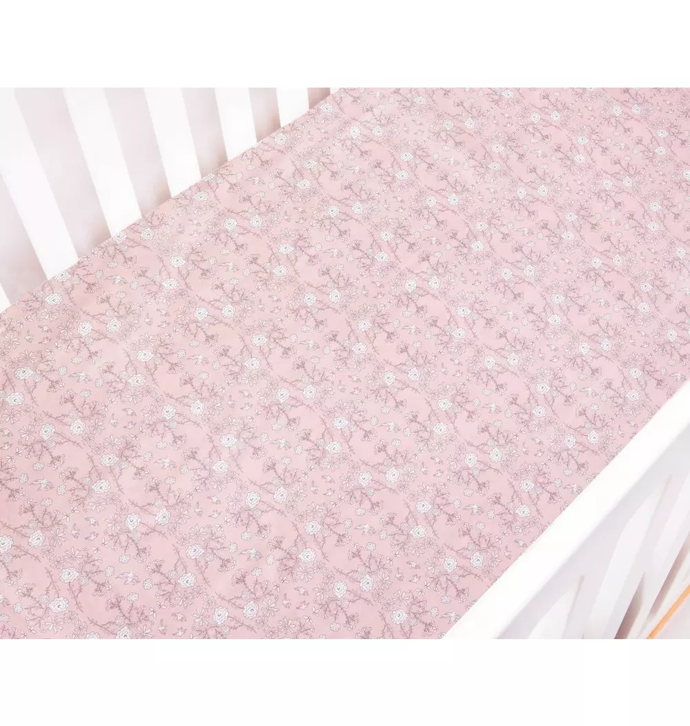 Bird's Song Crib Sheet - Pink