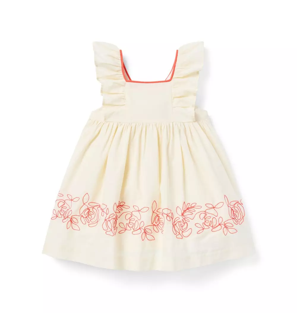 Baby Embroidered Floral Border Dress