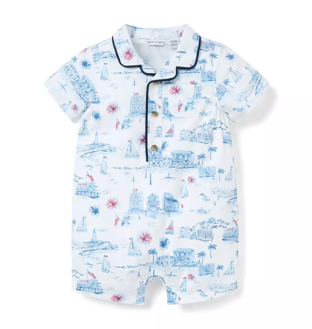Baby Americana Toile Romper