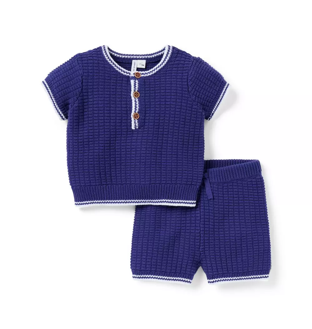 Baby Waffle Knit Matching Set