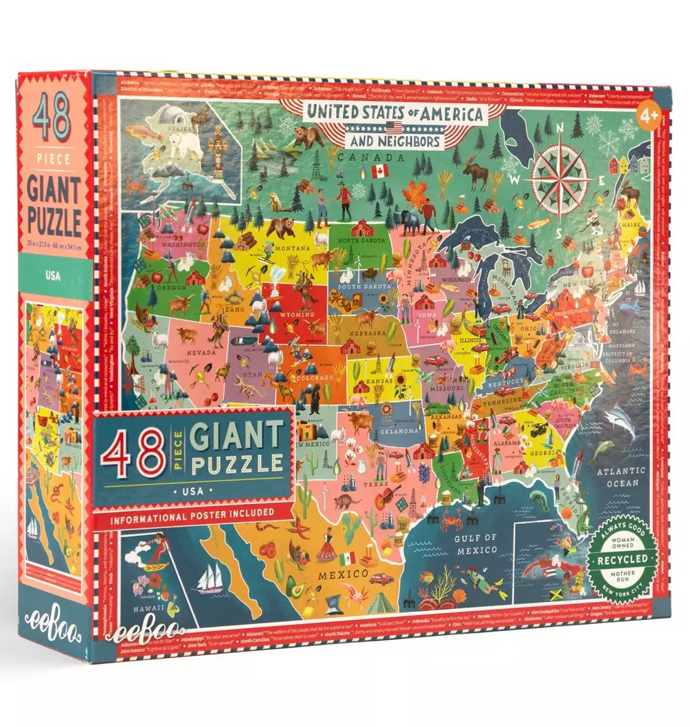Giant Puzzle: USA Map - 48 Piece