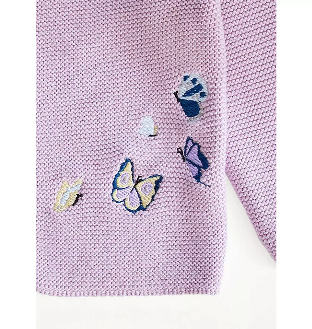 Embroidered Butterfly Knit Cardigan