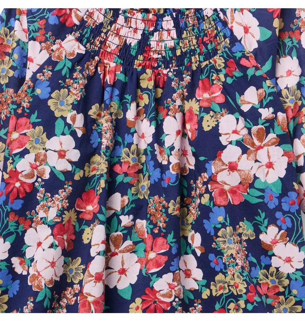 Floral Ruffle Smocked Top