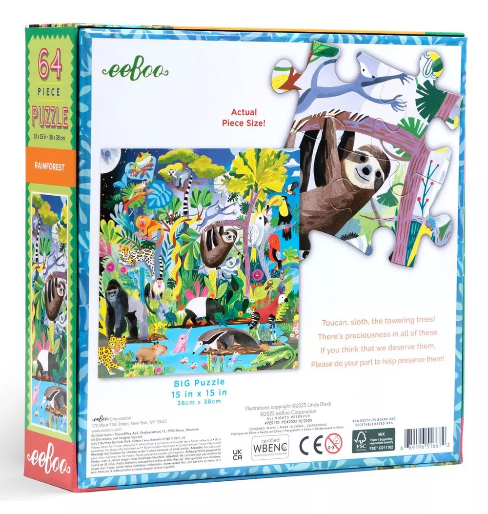 64 Piece Puzzle: Rainforest