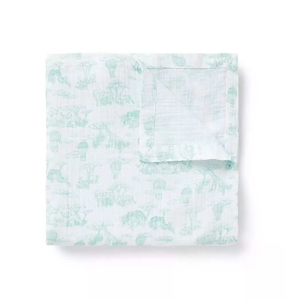 Baby Safari Toile Blanket