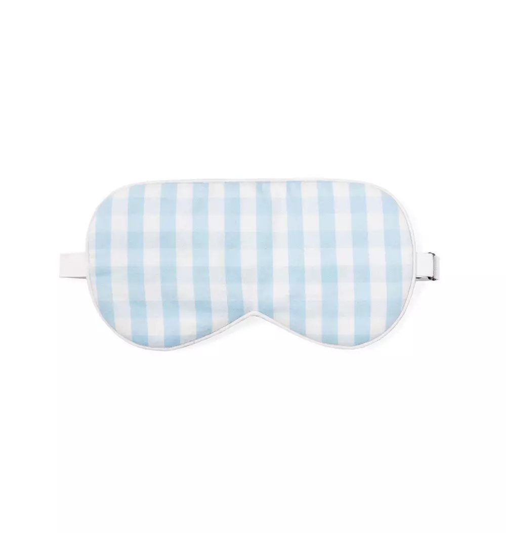 Adult Light Blue Gingham Eye Mask