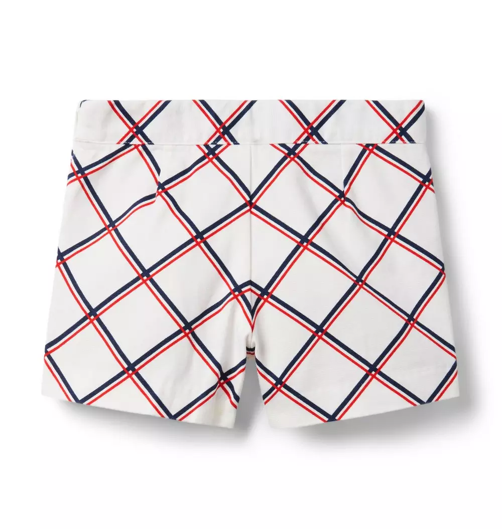 Checked Canvas Short