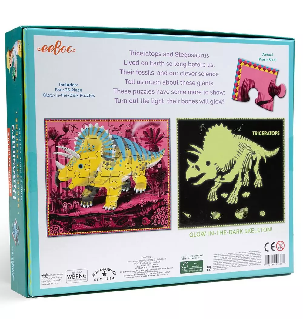 Dinosaurs Ready to Learn 36 Piece 4 Puzzle Set