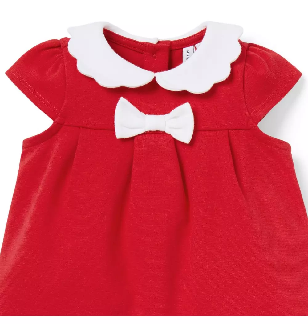 Baby Scalloped Collar Ponte Matching Set