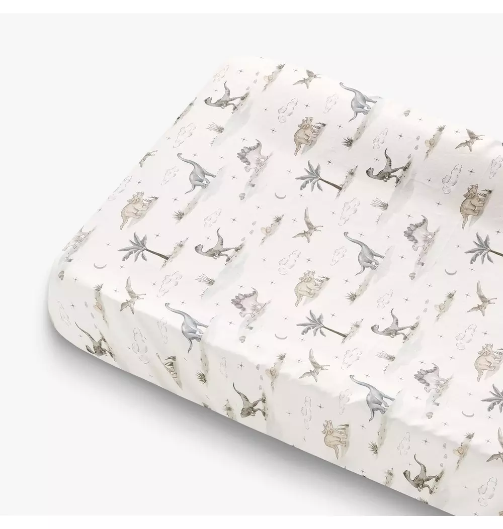 Dino Dreams Changing Pad Cover - Sage