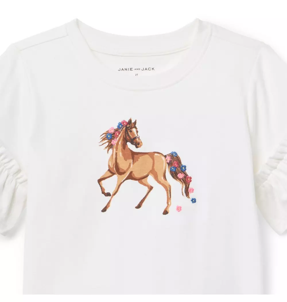 Horse Ruffle Sleeve Tee