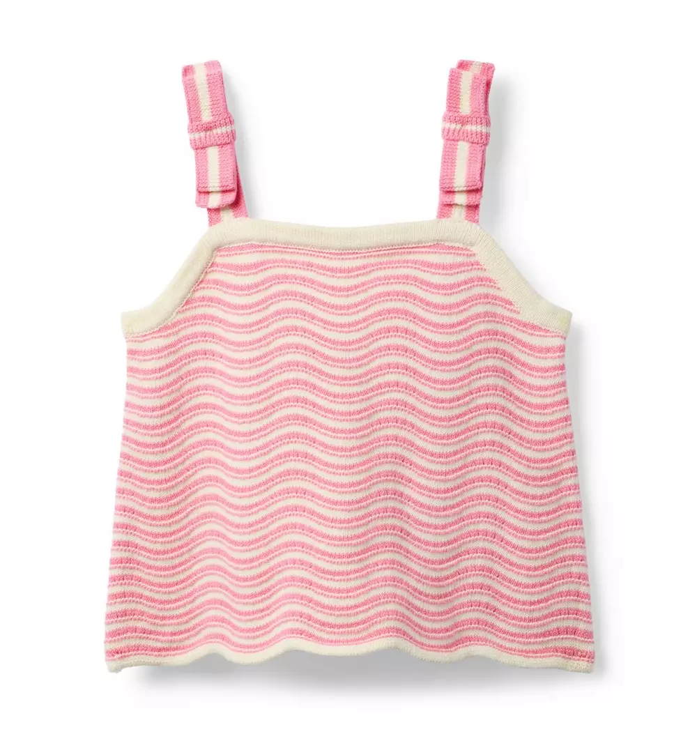 Wavy Striped Sweater Top