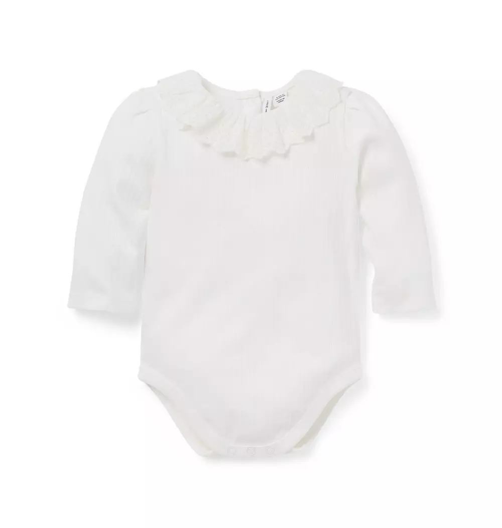 Baby Pointelle Ruffle Collar Bodysuit