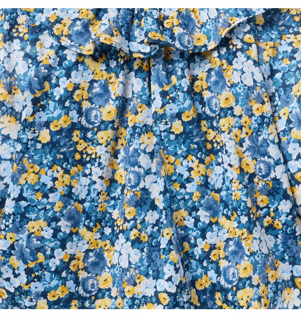 Floral Ruffle Collar Top
