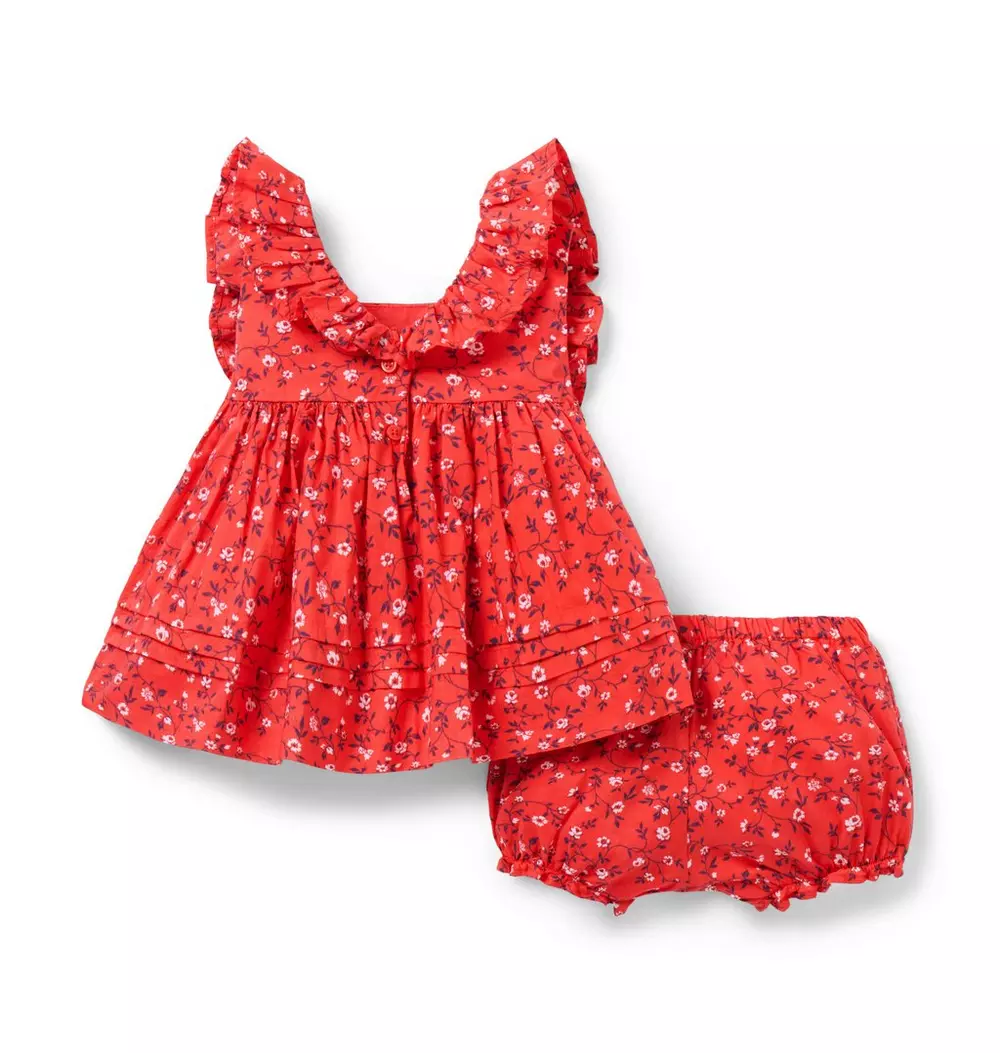 Baby Ditsy Floral Pintuck Matching Set