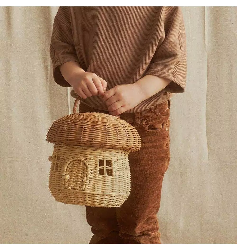 Rattan Mushroom Basket - Natural