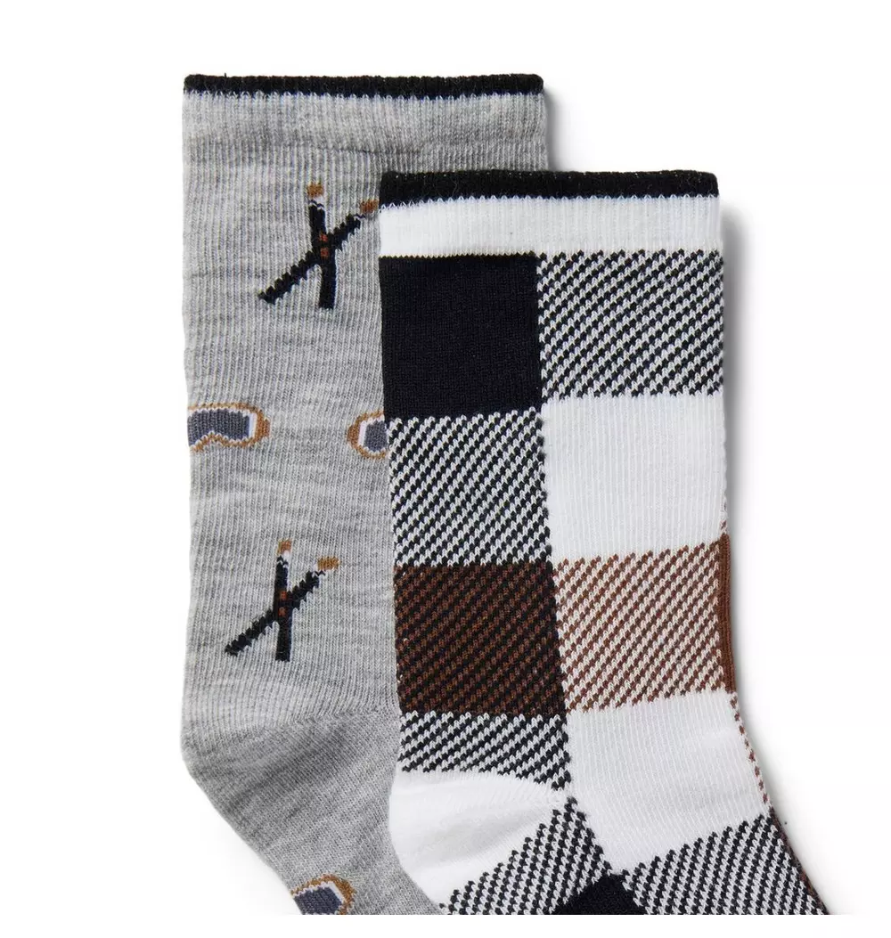 Ski And Plaid Sock 2-Pack