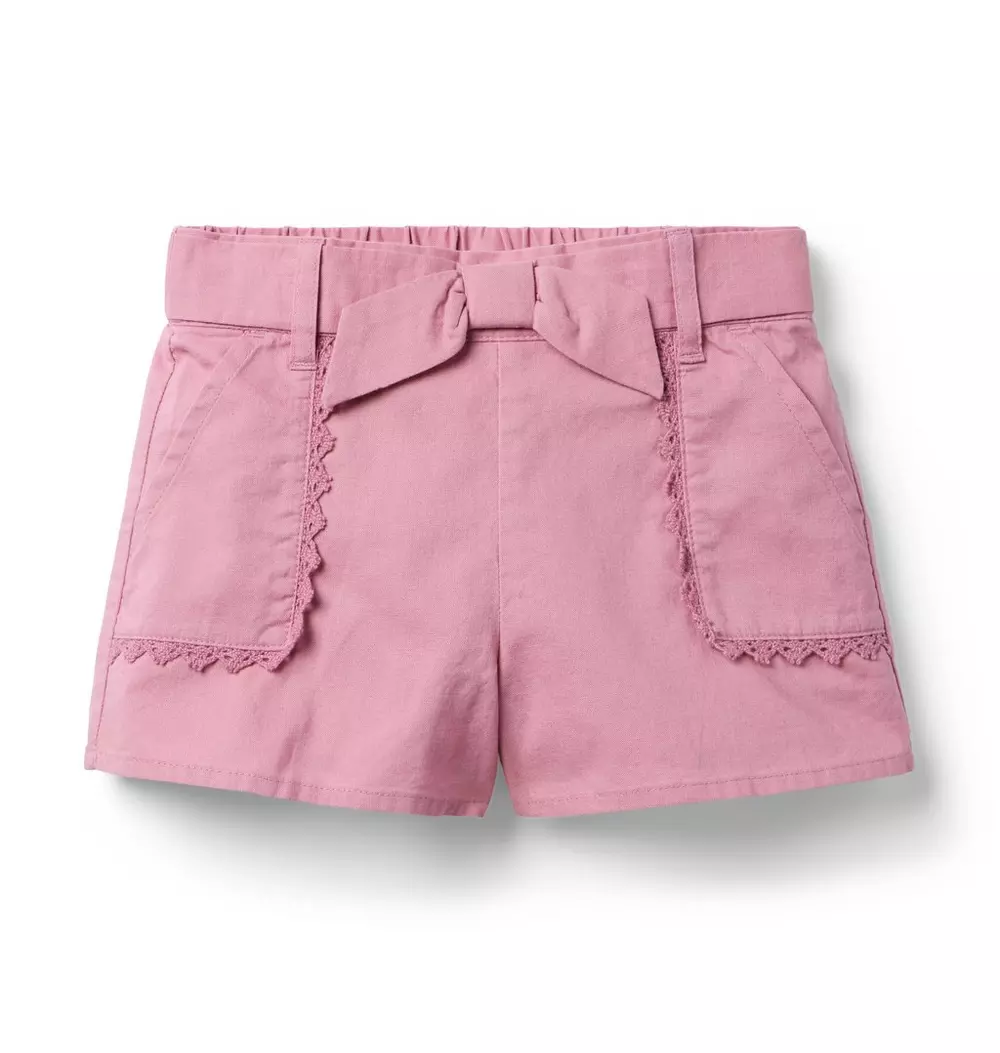 Lace Trim Canvas Short