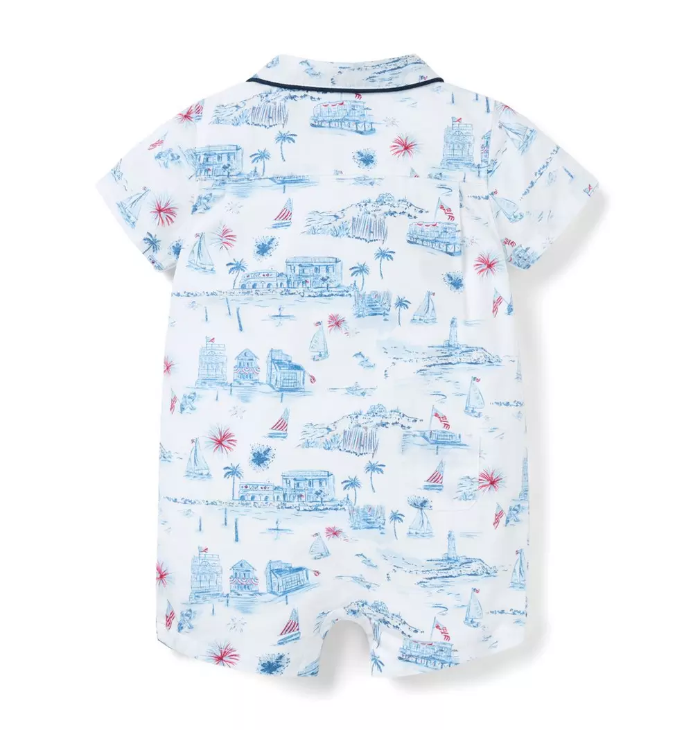 Baby Americana Toile Romper
