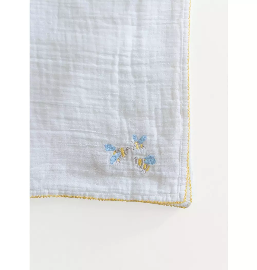 Bumblebee Embroidered Shawl Blanket