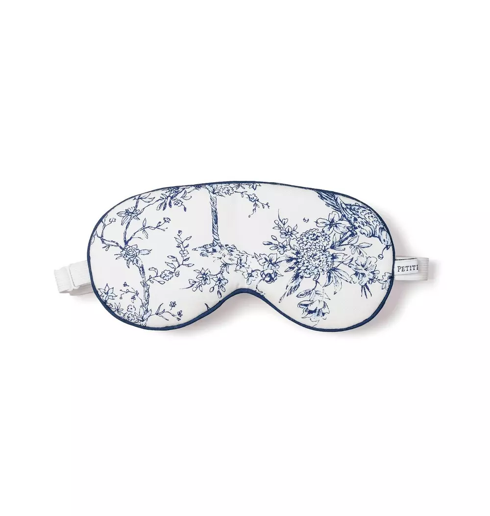 Adult's Twill Sleep Mask in Blue Timeless Toile