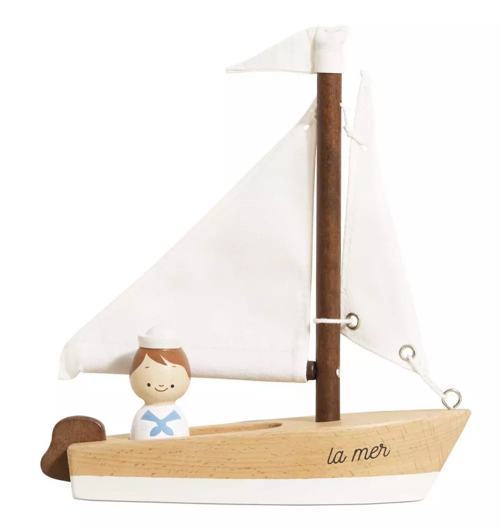 Wooden Sailing Boat & Captain