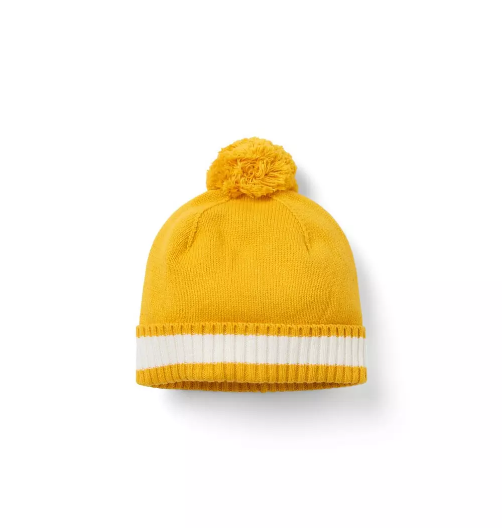 Stripe Pom Beanie