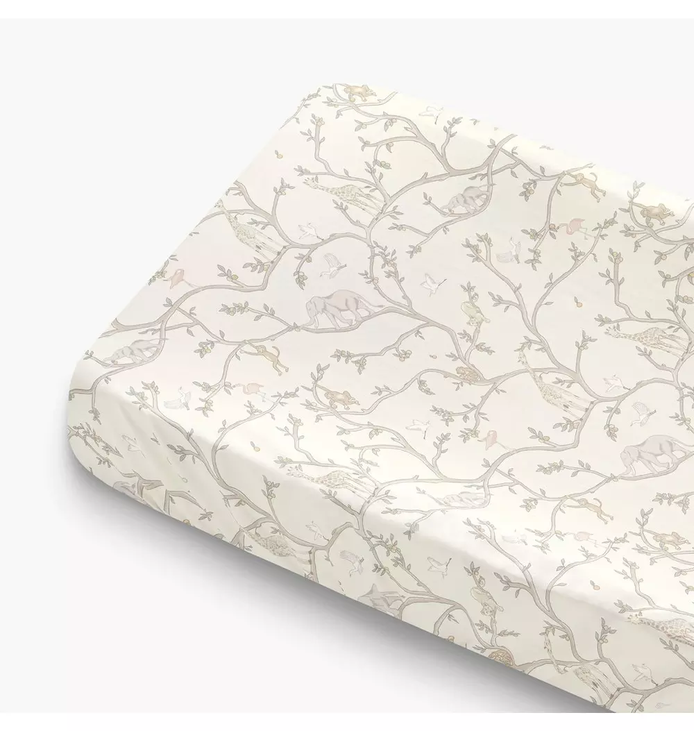 Animal Parade Changing Pad Cover - Ivory