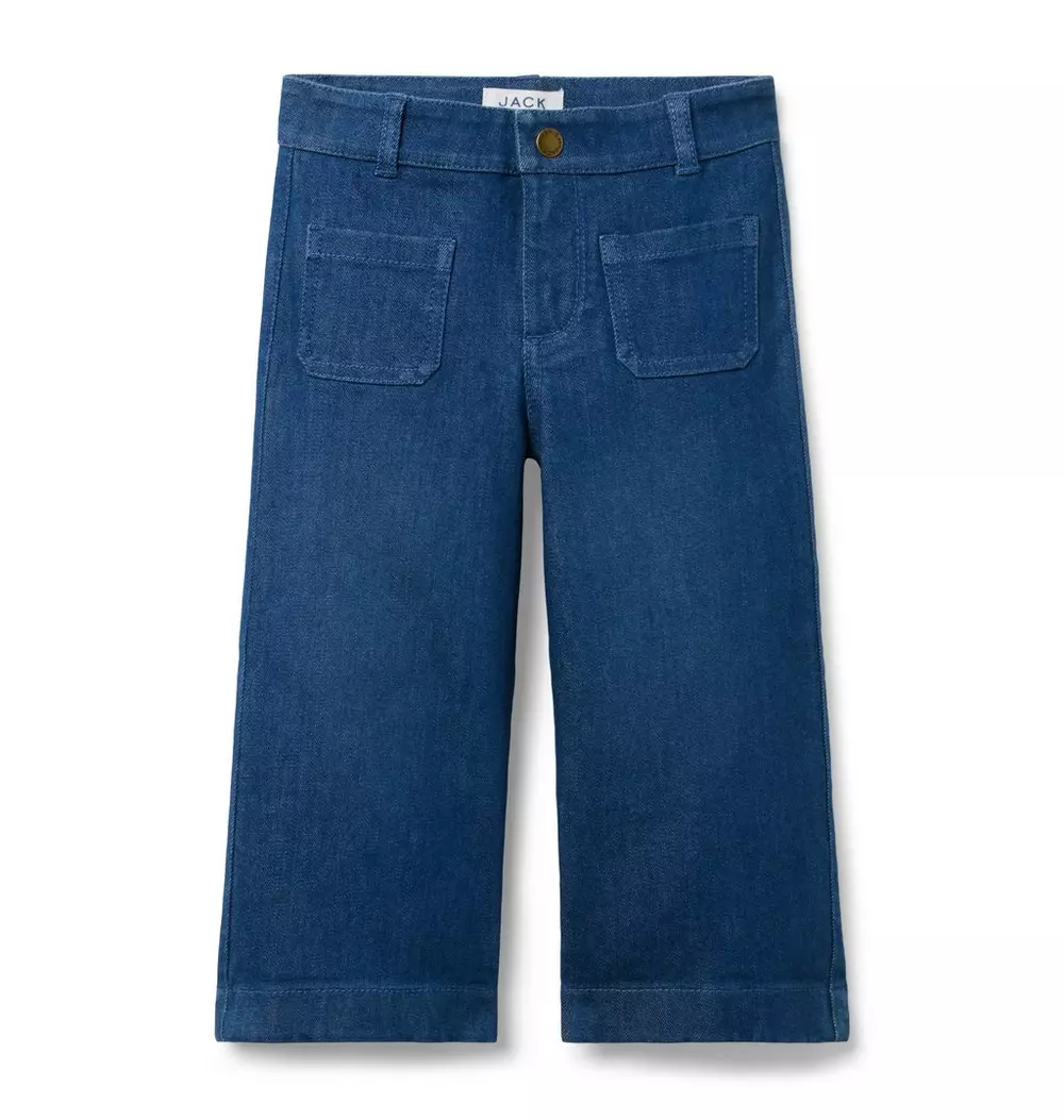 The Patch Pocket Wide Leg Jean In Medium Wash