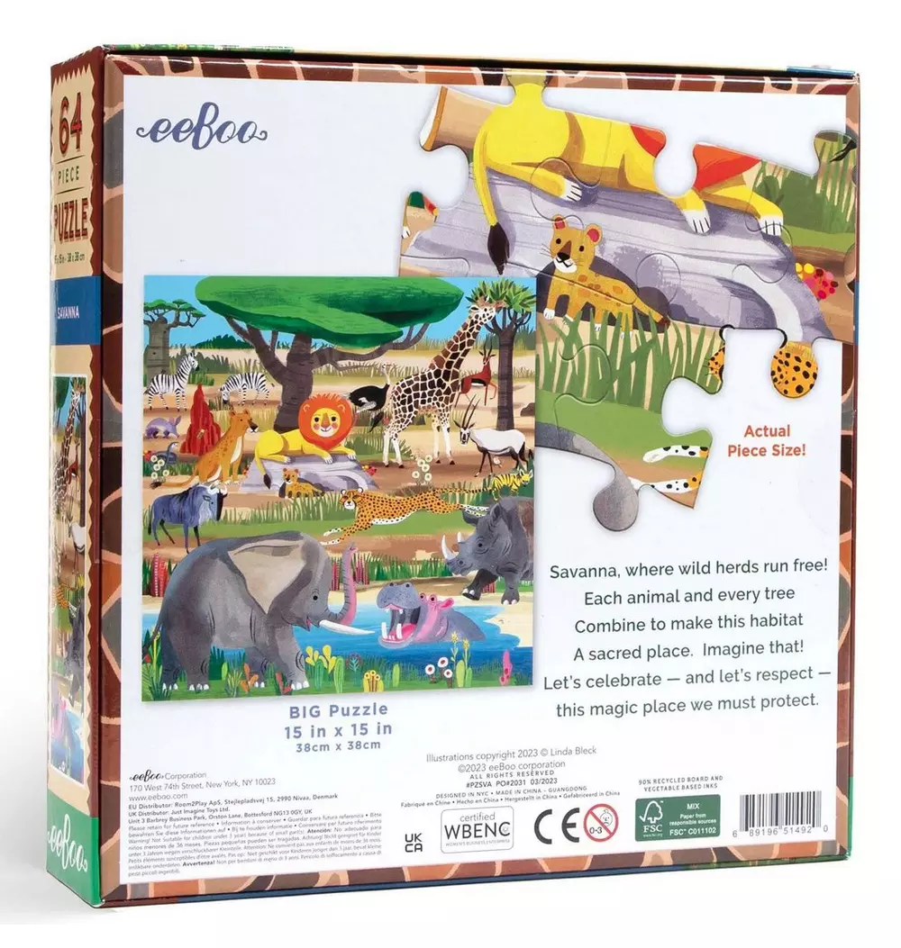64 Piece Puzzle: Savanna