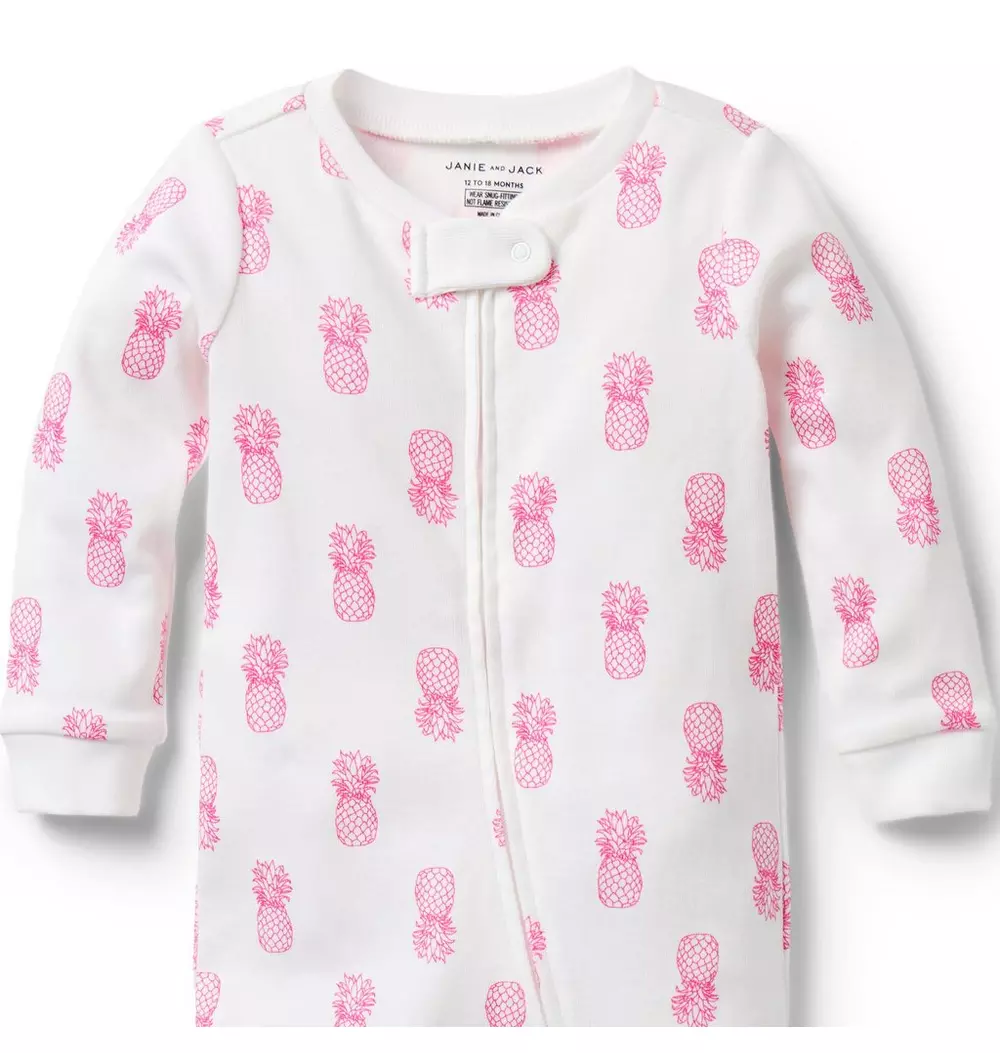 Baby Good Night Footed Pajama In Pineapple