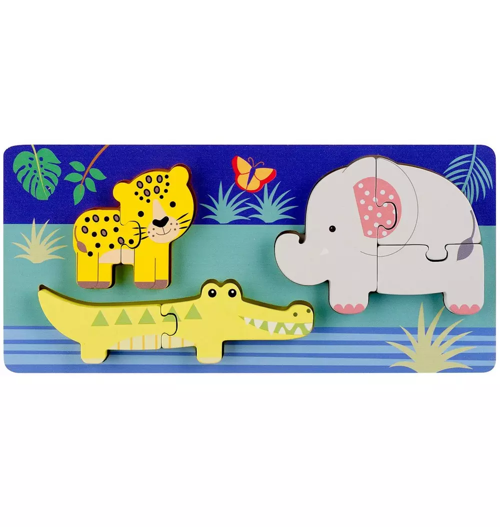 Jungle Animals: Mini Wooden Puzzle (7 Pieces)