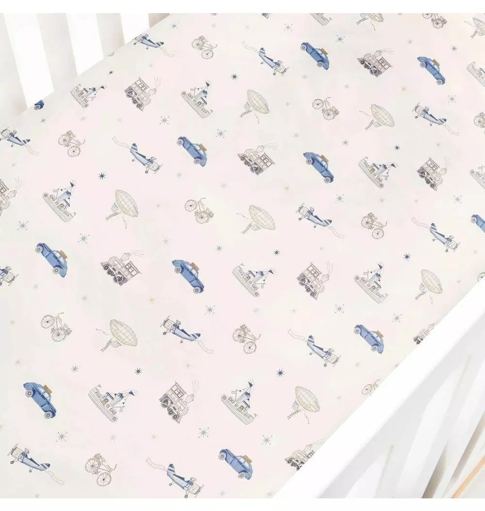 Transit Treasures Crib Sheet - Blue